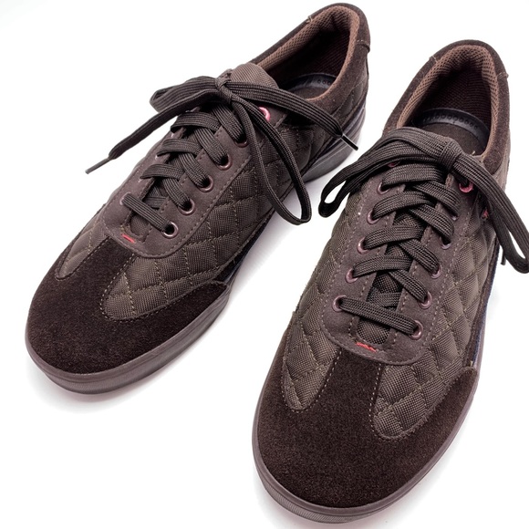 Keds Brown Suede Quilted Nylon Sneakers - Picture 5 of 8